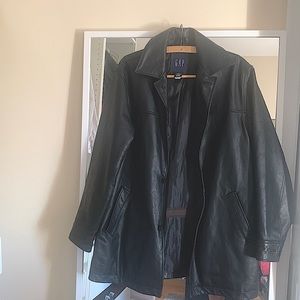 Gap Genuine Leather Jacket Black - Small